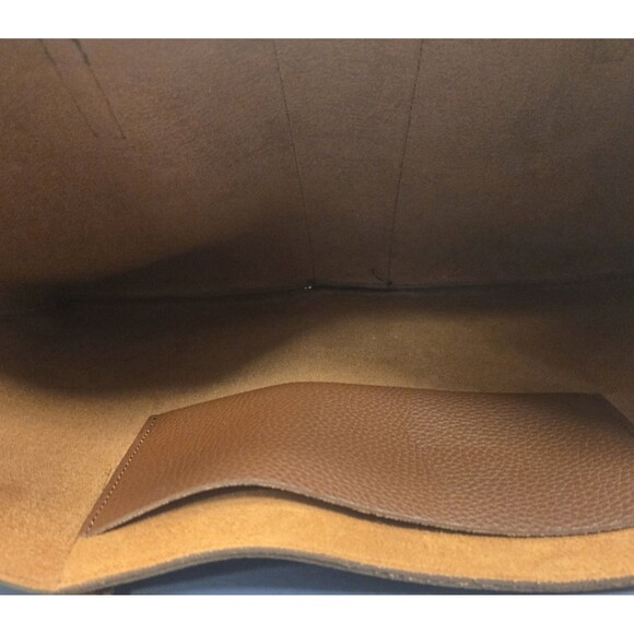 Vince Camuto Luck Tote Brown Black Leather Large Shoulder Bag Purse - Picture 6 of 11